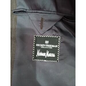 Loro Piana Hickey Freeman Tasmania 120 Pinstripe Wool Blazer Brown 50L 2248